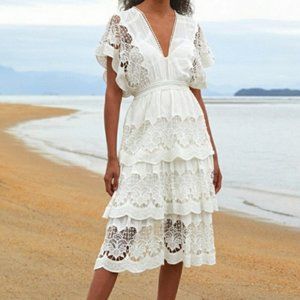 Farm Rio Richelieu Lace Dress Medium